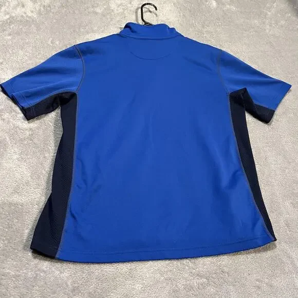 alo Coolfit Shirt Mens Medium Blue Quarter Zip Athletic Never Quit Race Golf - Picture 7 of 8